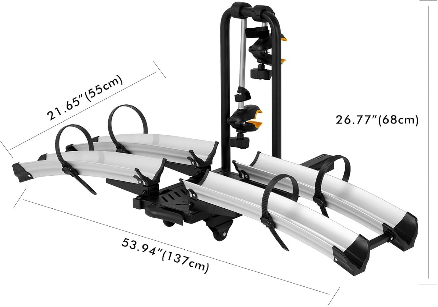 2 Bike Rack Hitch Mount, 200 lbs Electric Bicycle Carrier Rack Platform Style for Cars Trucks SUVs Minivans, fits MTB Gravel Road Bike with Up to 5-inch Fat Tire Carrier Rack - 2" Hitch Receiver
