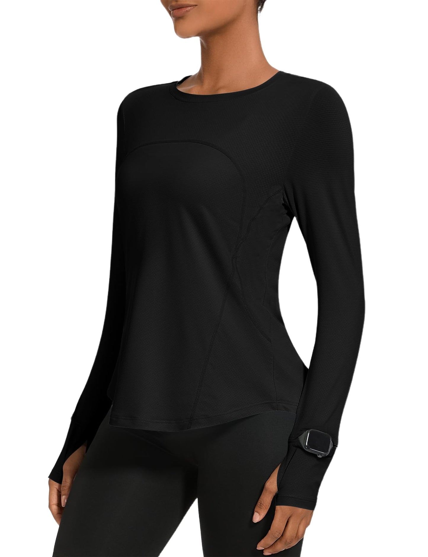 Ivicoer Women's Sun Shirts UPF 50+ Long Sleeve SPF UV Protection Shirt Lightweight Quick Dry Workout Hiking Tops for Women Black XXL