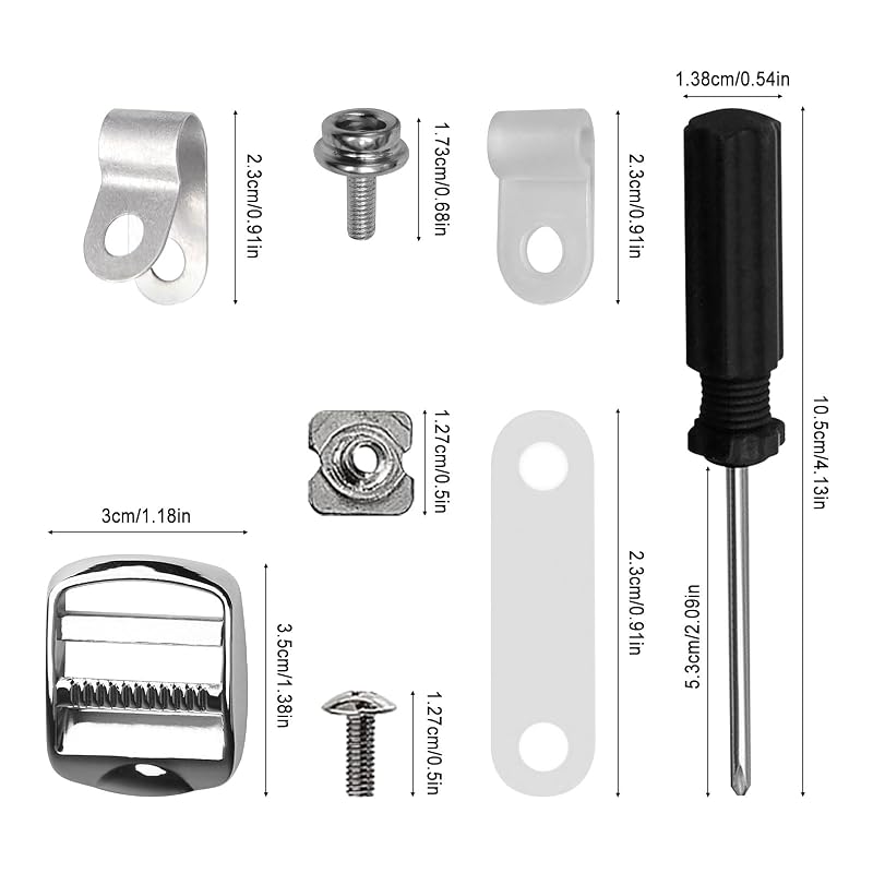 Helmet Repair Kit 80 PCS with Box & Screwdriver - Chin Buckles, Visor Clips & Hardware for Youth & Adult Hockey, Baseball, Football, Rugby