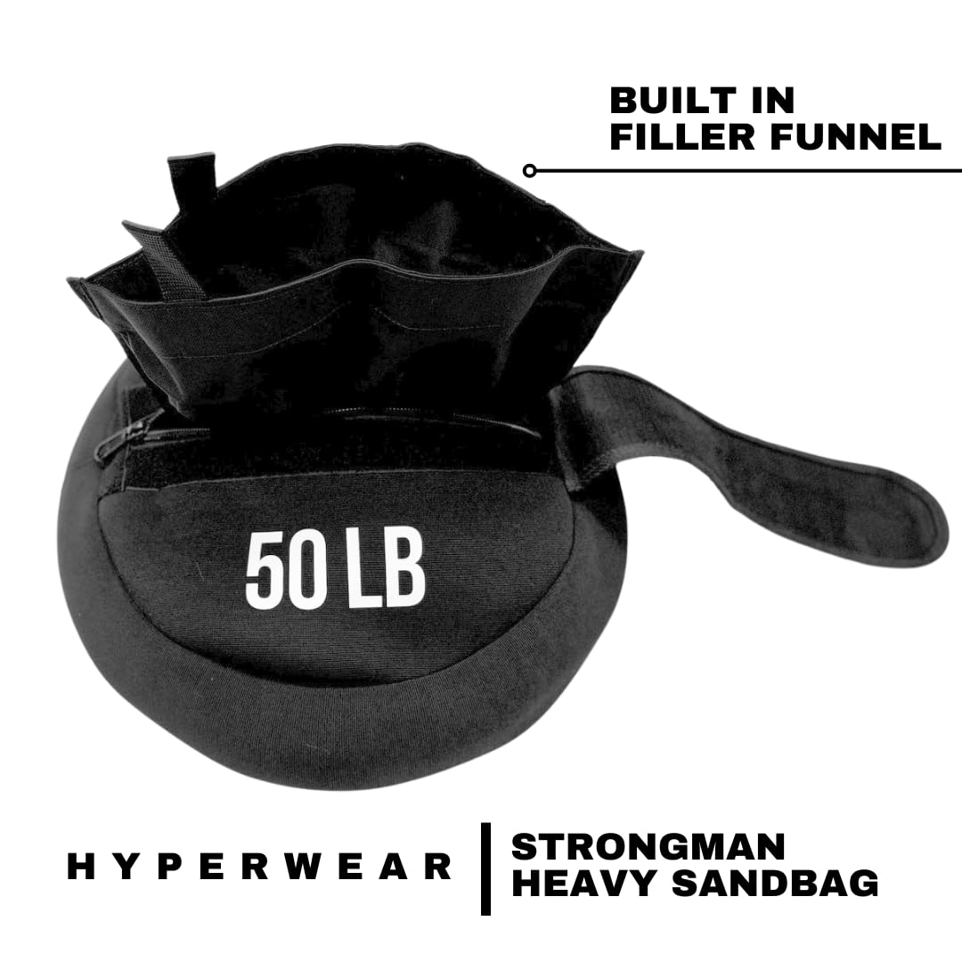HYPERWEAR Boulder Strongman Sandbag (50 lbs) Heavy-Duty Neoprene Workout Bag for Strength & Full-Body Training