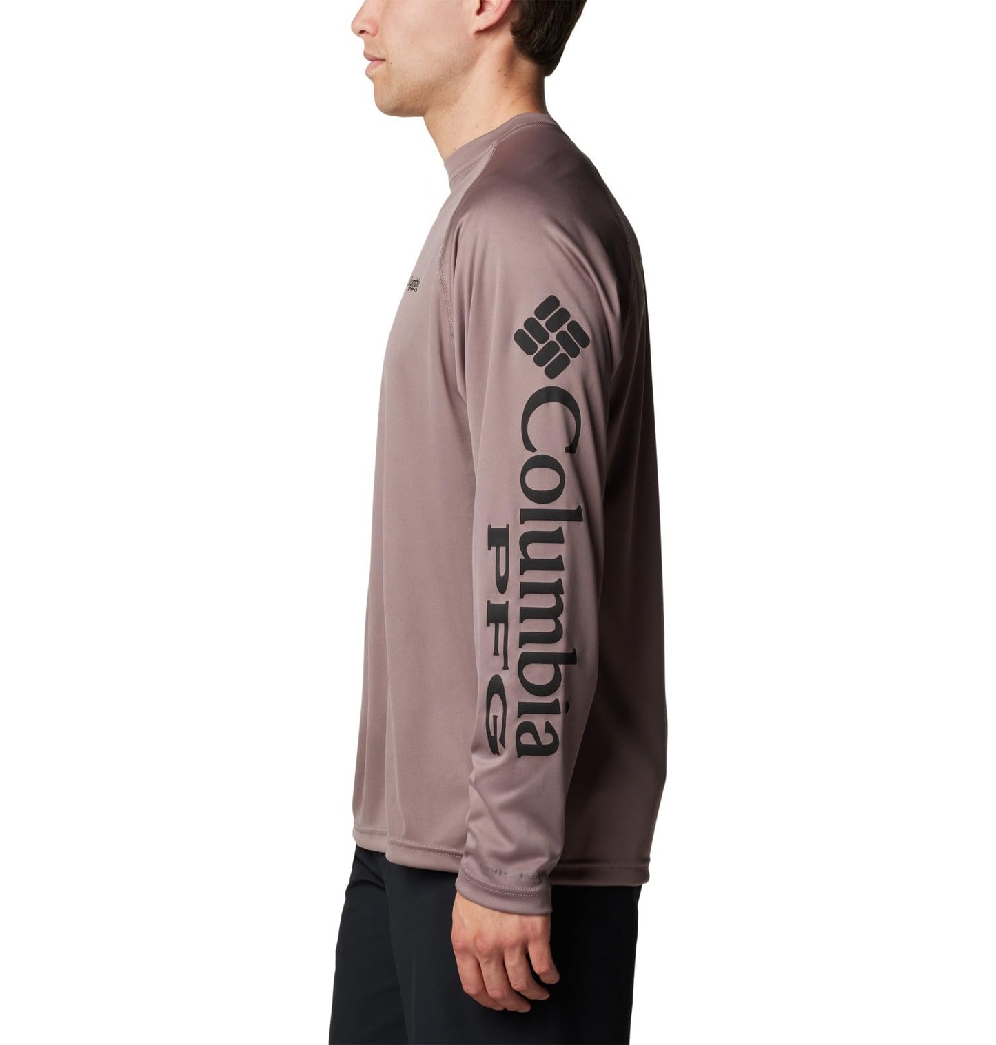 Columbia Men's Terminal Tackle Long Sleeve Shirt, Iron/Black Logo, Large