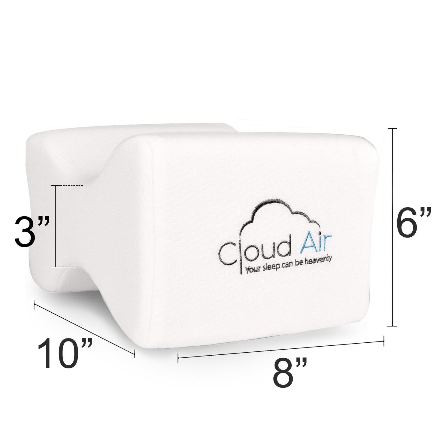 Vaunn Medical Cloud Air Side Sleeper Memory Foam Knee Pillow and Leg Positioner Cushion to Soothe Back, Leg and Hip Discomfort