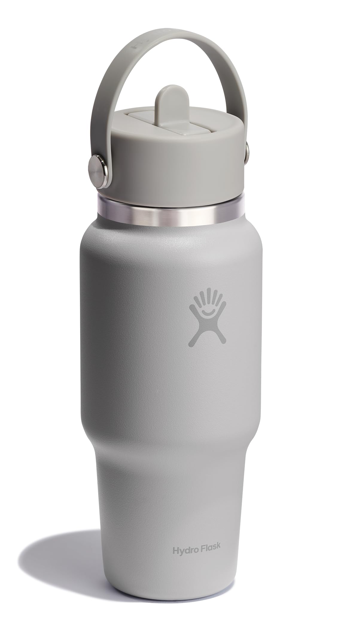 Hydro Flask Travel Water Bottle - Insulated Stainless Steel - Wide Straw Lid, Non Spill, Leakproof in 24 Oz Birch Gray
