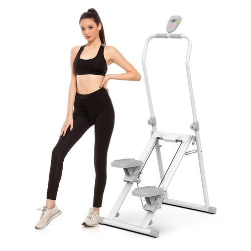 Stair Stepper for Home Gym, Foldable Version Vertical Climber Machine for Full-Body Workout, Full-Body Cardio Workout Equipment with Adjustable Handlebar & Pedals 300LBS Capacity