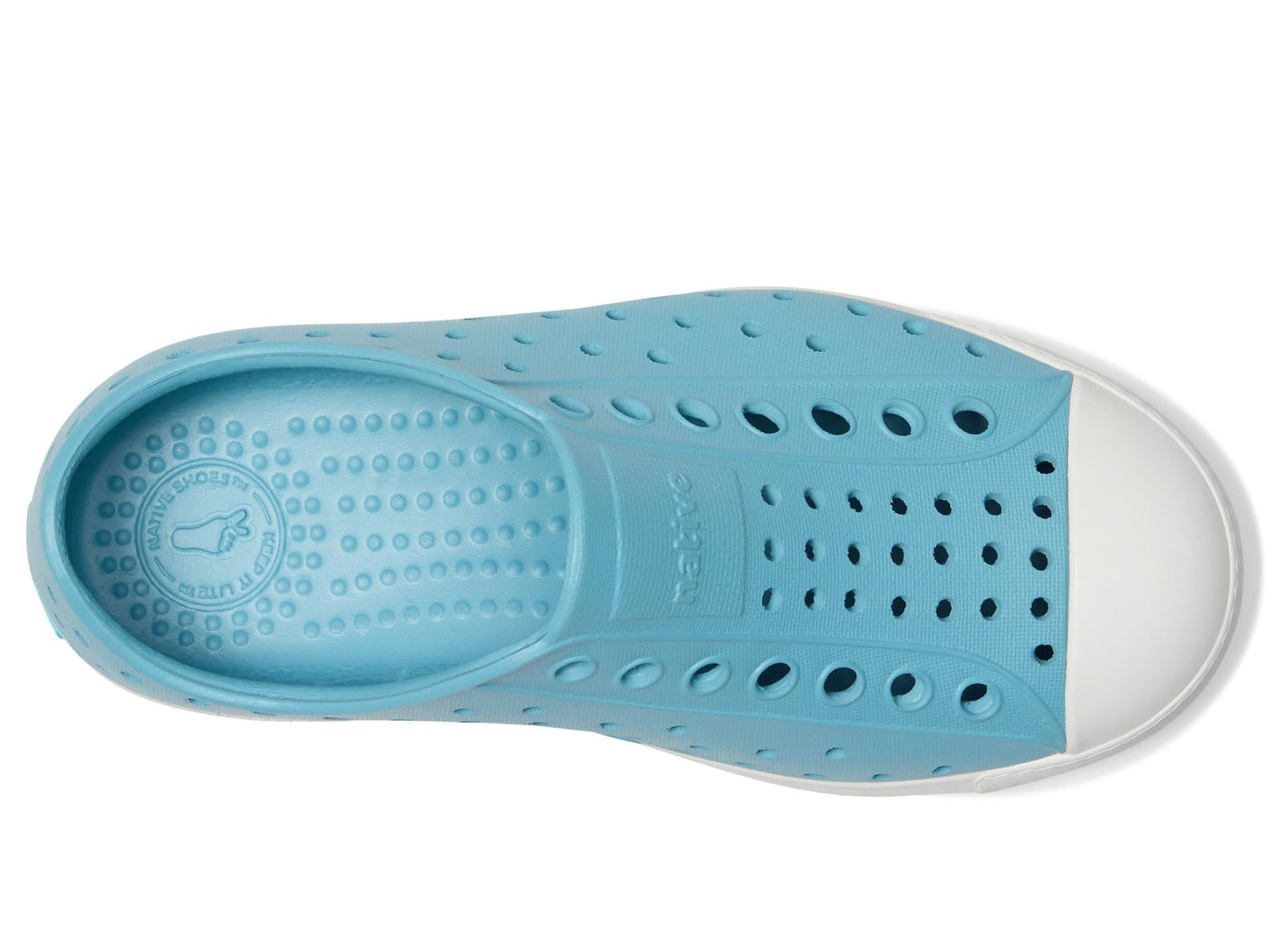 Native Shoes Unisex-Kids Jefferson Sneakers, Flux Blue/Shell White, 3 Little Kid