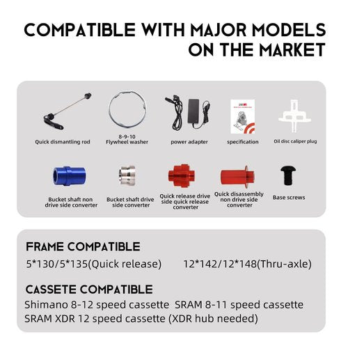 ThinkRider X2Max Smart Bike Trainer Cycle Trainer Bicycle Trainer, Quiet Portable Design for Indoor Driving, Simulates 18% Slope, ANT + & BLE