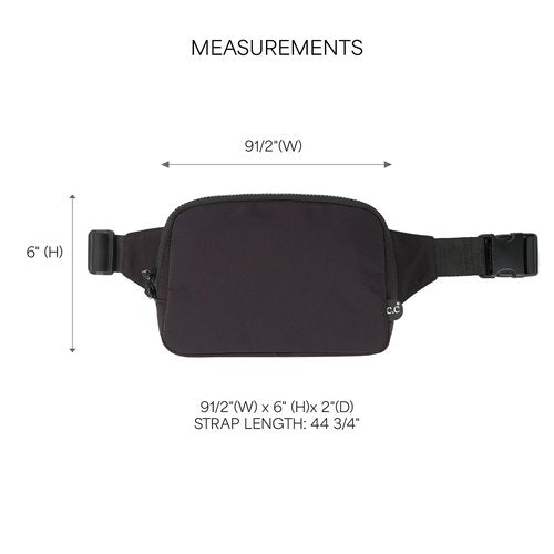 C.C Large Fanny Pack – Multi-Color Belt Bag, 100% Polyester, Adjustable Strap, Lightweight Waist Pack (Beige)