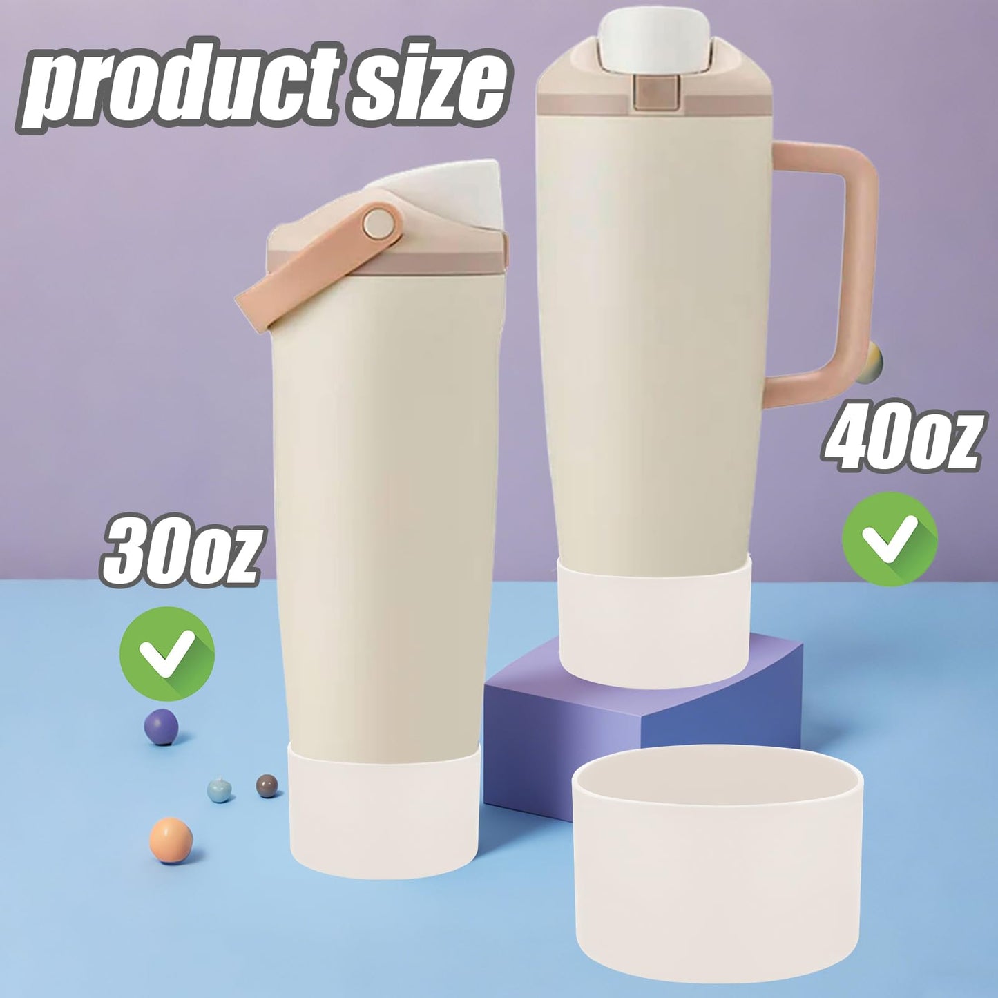 Mity rain 2PCS Protective Silicone Boots for Owala 30oz & 40oz FreeSip Sway