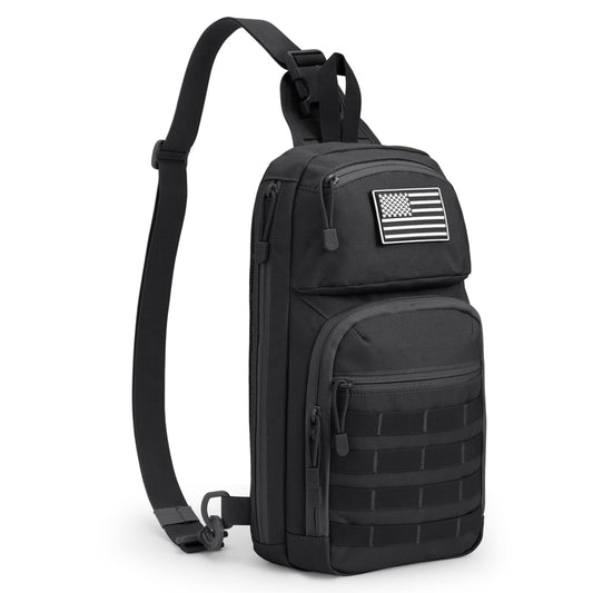G4Free 10L Tactical EDC Sling Bag Backpack Military Molle Chest Shoulder Assault Pack for Concealed Carry(Black)