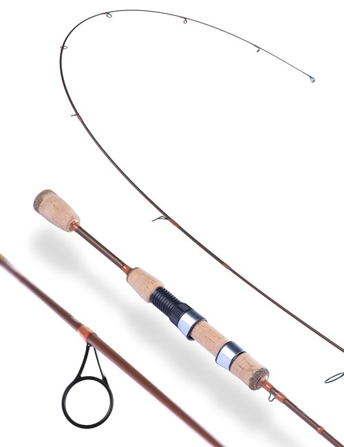 LITTMA Trout&PANFISH Ultralight Fishing Rod 2 PCS – Trout, Crappie, Panfish Micro Spinning Rods – Brown Carbon Fiber Blank, Cork Handle – for Beginners – 6’/6’6”/7’