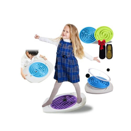 ldawu Balance Board Maze, 20 inch Labyrinth Rocking Seesaw for Core Strength & Stability, 10°-30° Tilt Non-slip Round Balancing Board for Indoor Outdoor Activity Leg Workout Max Load 220 Lbs (A)