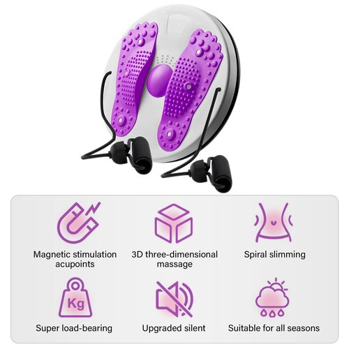 Waist Twisting Machine,Upgraded Adjustable Ab Twister Board with Handles And Leather Tape Measure Waist Slimming Balance Rotating Disc with Massage Foot Sole for Slimming Waist Arms Hips and Thighs