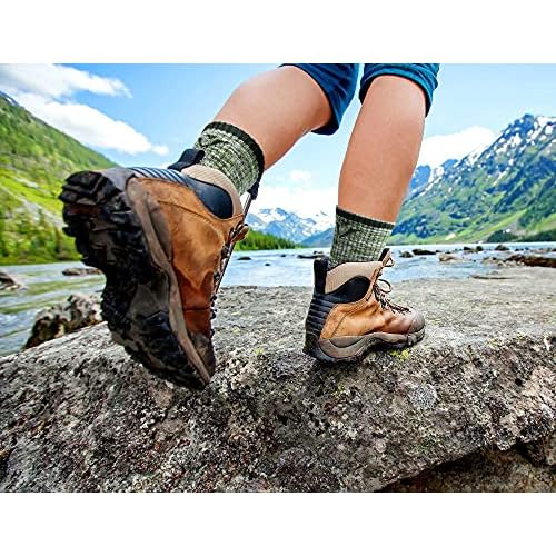 FEIDEER Women's Hiking Walking Socks, Multi-pack Outdoor Recreation Cotton Socks Wicking Cushion Crew Socks