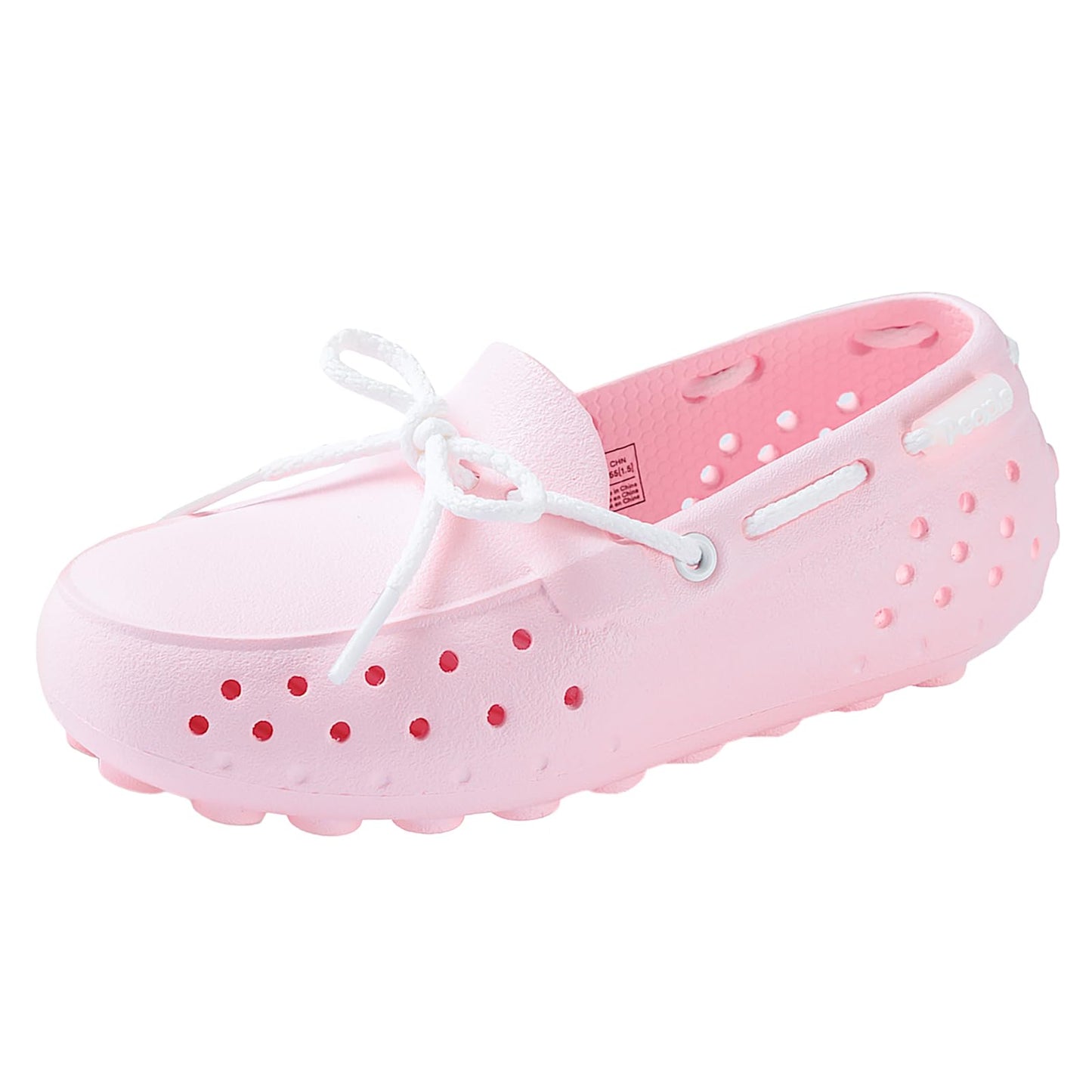 People Footwear Senna Kids - Waterproof Slip-On Rubber Loafers, Lightweight Durable Boat Shoes for Boys & Girls, Non-Slip Water Shoes for Outdoors (Cutie Pink/Yeti White)