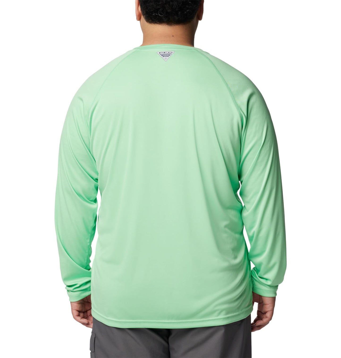 Columbia Men's Terminal Tackle Long Sleeve Fishing Shirt, Ocean Mint/White Logo, 3X Tall