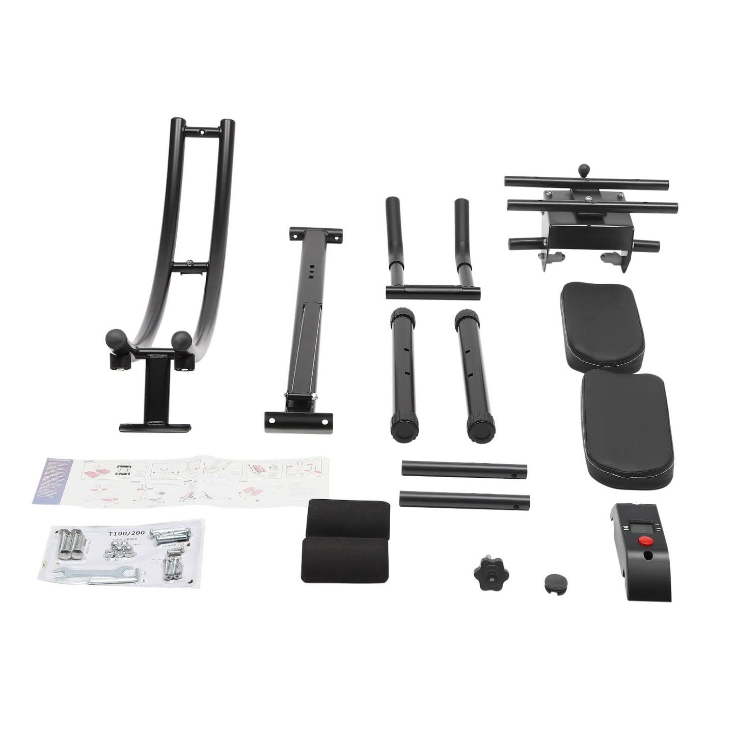 HZOPUTLH Abdominal Machine, Ab Workout Equipment with LED Display Foldable Fitness Equipment Core Workout Equipment Ab Machine for Stomach Workout Gear Adjustment 330lbs Load Black
