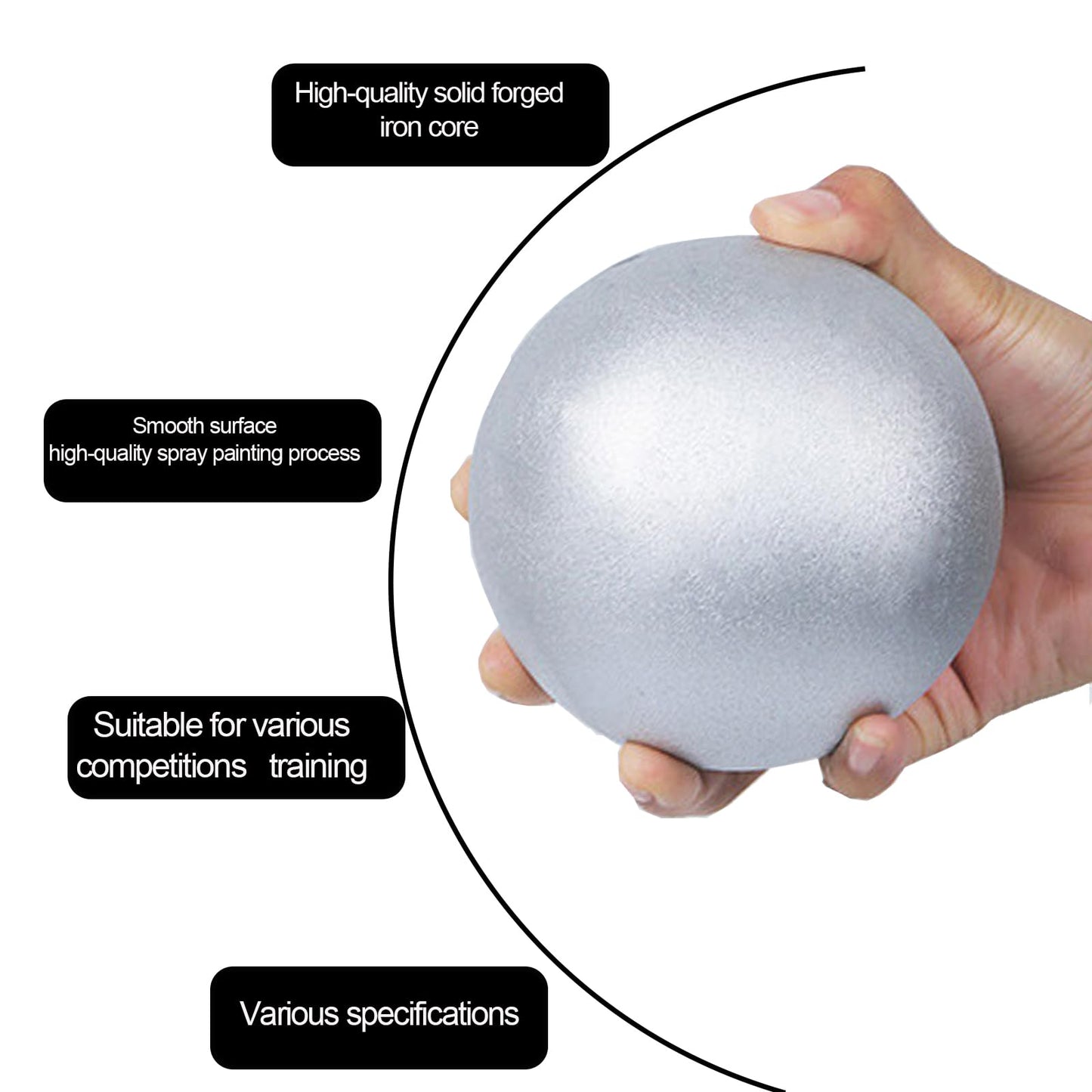 Jiaroutk Shot Put Ball, Iron Shotput Ball, Practice Shot Put 8 Lbs/6 Lbs/12Lbs 16Lbs, 2Kg to 6Kg for Teenager Men Women High School Track and Field Competition (8.80, Pounds)