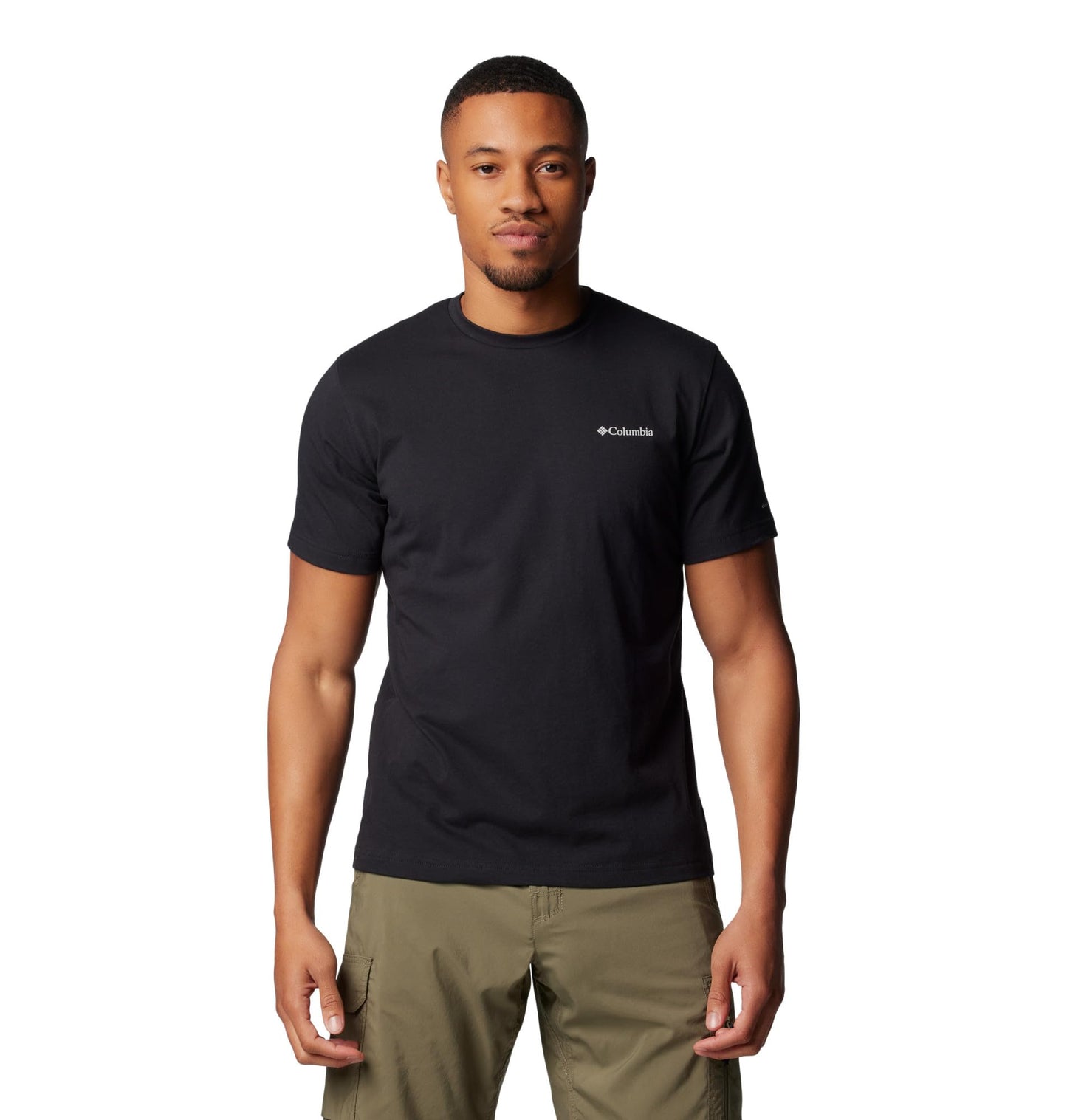 Columbia Men's Thistletown Hills Graphic Short Sleeve, Olive Green Heather/Wanderland Graphic, 4X Big