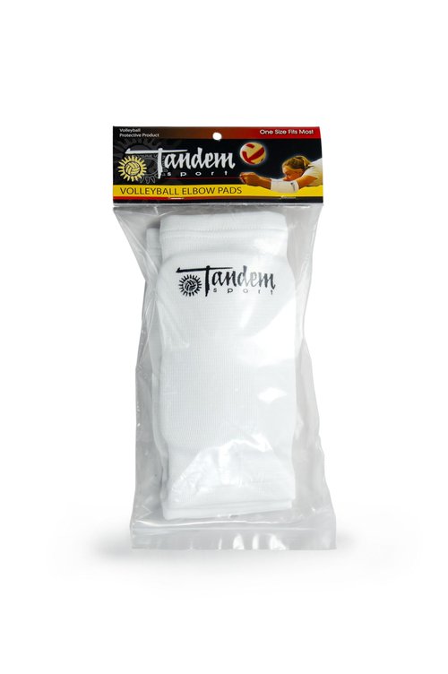 Tandem Sport Volleyball Elbow Pads - Volleyball Pads for Floor Burns and Bruises - Non-Bulky White Volleyball Elbow Pads