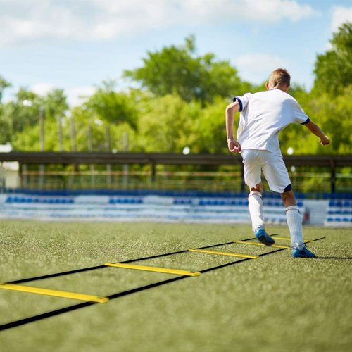 GHB Agility Ladder Speed Training Ladder 20 Feet 12 Rung Exercise Ladder, 6 Disc Cones,Resistance Parachute,Football Training Equipment Set