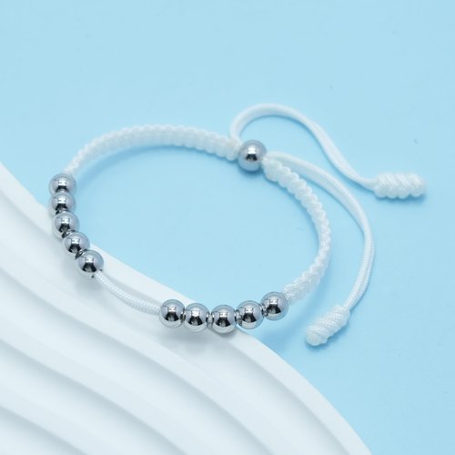 LAMIBEE Golf Stainless Steel 10 Beads Score Counter Bracelet, Golf Stroke Count Bracelet, Resizable and Easy to Adjust Golf Round Scoring Tracker, Durable and Stylish Golf Accessory (White)