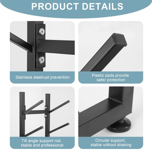 BiJun Skateboard Racks Floor Stand, 4-Layer Skateboard Holder,Snowboard Storage Rack, Skateboard Organizer Floor Stand for Deck, Longboard, Snowboard, Standard Skateboards, Mini Cruiser Skateboard