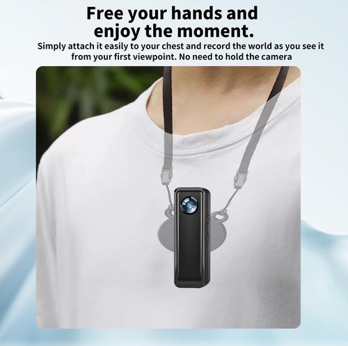 HJBDGS Body Camera 128GB, 4K 30FPS Action Camcorder, Hands Free Sports Camera with Magnetic Back Clip, Mini Body Cam POV Records with Audio and Video Recording for Traveling Cycling Vlogging