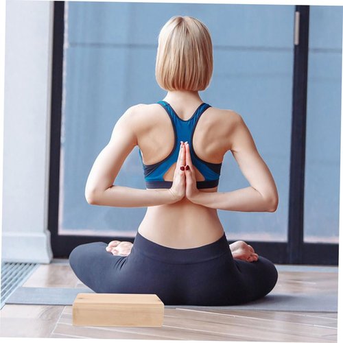 POPETPOP Multi Functional Wooden Yoga Block High Density Pilates Block for Adults Convenient Training Aid for Flexibility Balance Gym Home Use
