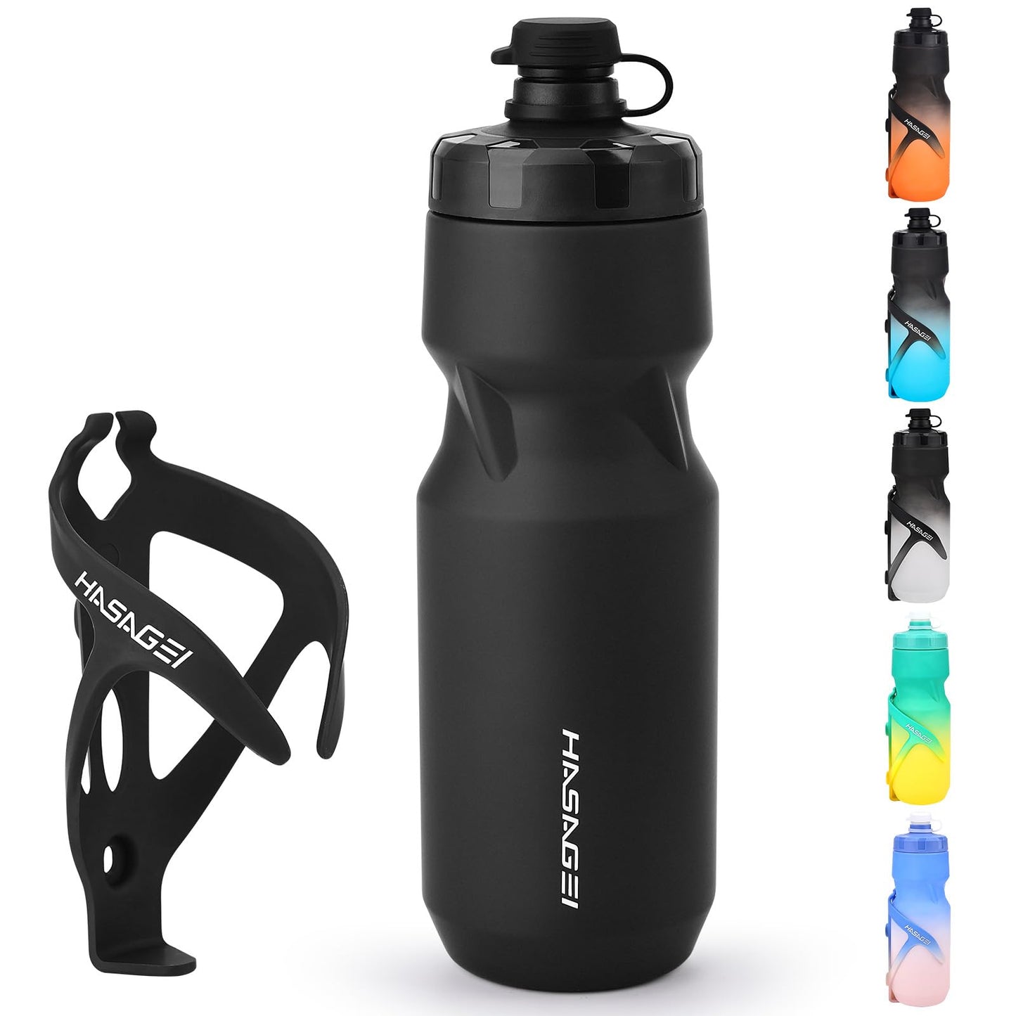 HASAGEI Bicycle Water Bottle Holder with 24 Oz Bottle, Durable Leak-Proof Non-Slip Design, Lightweight & Universal Fit for Mountain/Road Cycling Accessories