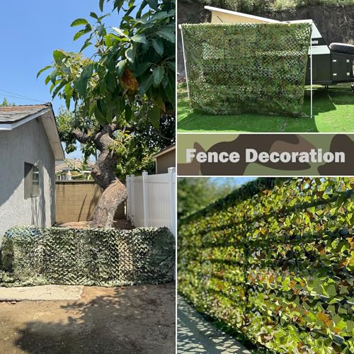 Woodland Camo Netting 10x10ft (3m x 3m) - 150D Polyester Hunting Camouflage Net