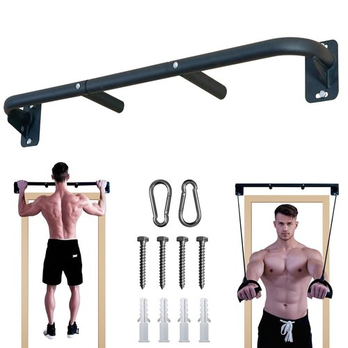 Fitarc Heavy Duty Wall Mount Pull Up Bar, Joist Mount Chin Up Bar for Doorway, Steel Construction, Home Gym Equipment