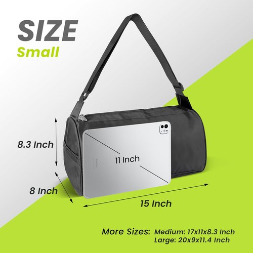 C&F BOGMOST Small Travel Duffel Bag Foldable Waterproof Gym Bag for Gym Beach Swim Bag Men Women Duffle Bags Lightweight Oxford Cloth Sports Bags -Black