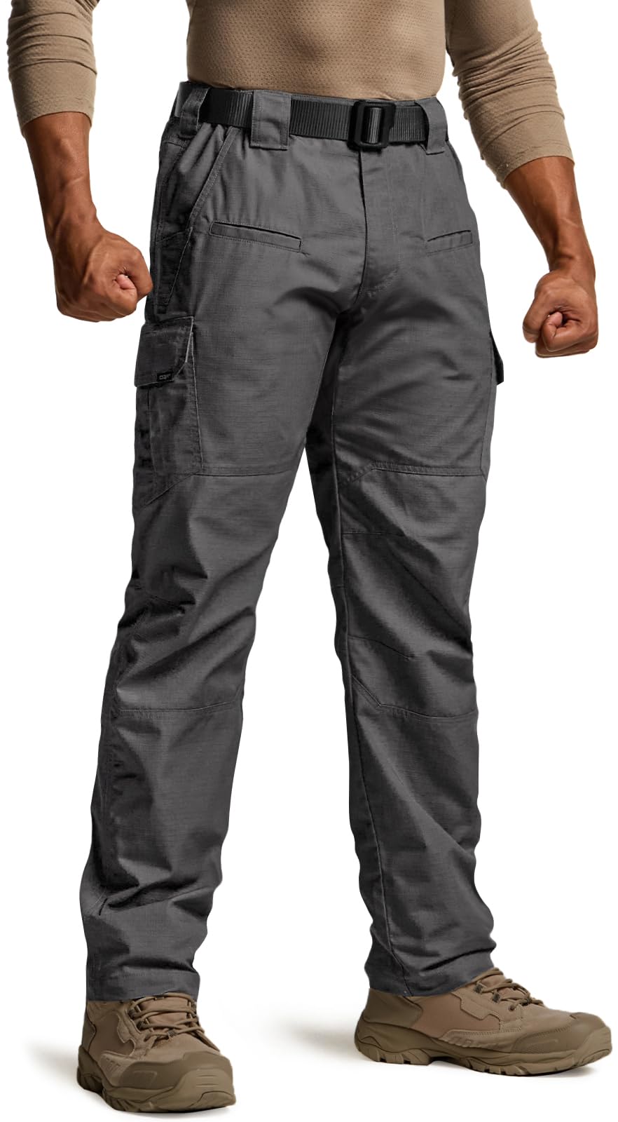 CQR Men's Tactical Pants, Water Resistant Ripstop Cargo Pants, Lightweight EDC Work Hiking Pants, Outdoor Apparel, Raider Charcoal, 30W x 30L