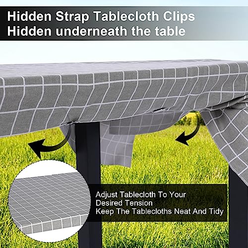 White Adjustable Elastic Tablecloth Clips for Outdoor & Indoor Use - 5 Pack