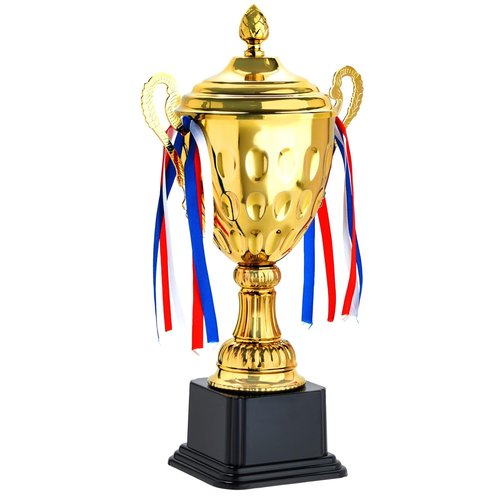 Juvale 16.63 Inch Large Gold 1st Place Championship Trophy Cup - Trophy Award for Football, Soccer and Fantasy Sports Competition