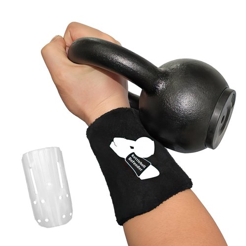 Kettlebell Wrist Guards, Shock Absorbing Wrist Band Protection with Plastic Support, Soft Sweat Absorbent Material Sleeve Athletics Sweatband, Workout Strength Training Weightlifting (1 Pair)