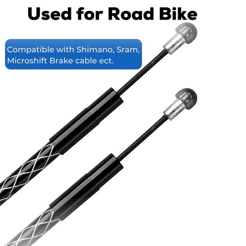 Corki Cycles Bike Brake Cable Set Pro - Upgraded Universal Road Bike Brake Cable Kit with Teflon-Coated Inner Lines