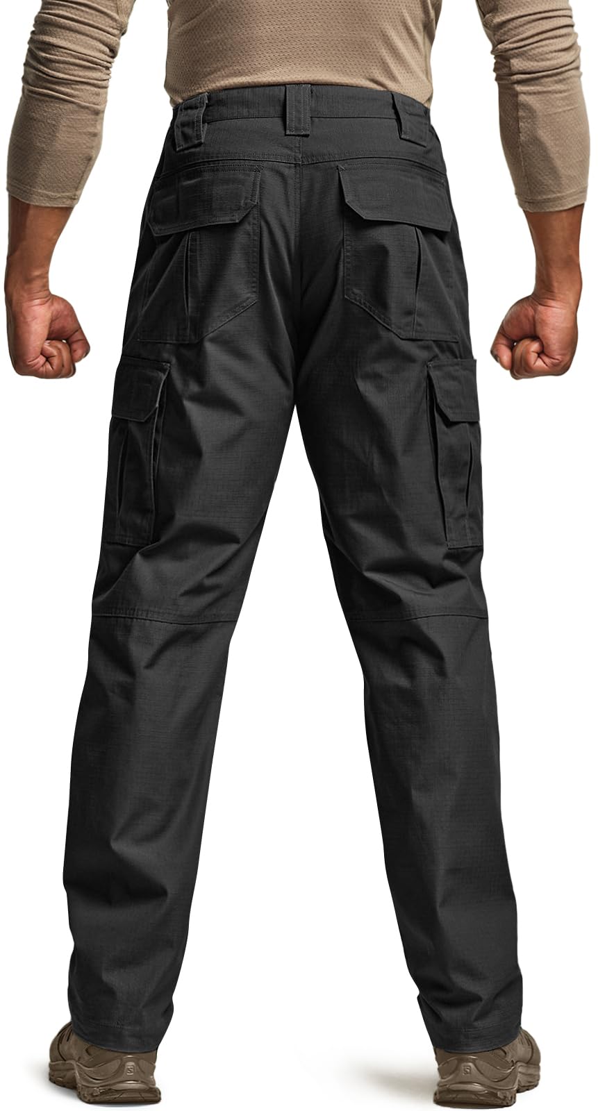 CQR Men's Tactical Pants, Water Resistant Ripstop Cargo Pants, Lightweight EDC Work Hiking Pants, Outdoor Apparel, Raider Black, 36W x 30L