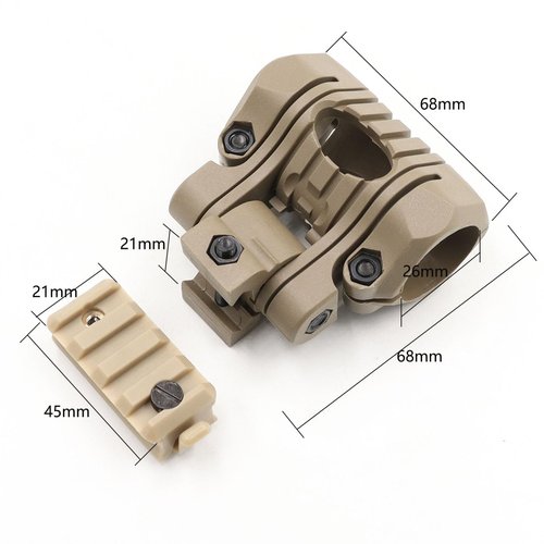 Jmtac Tactical Helmet Flashlight Mount Fast ARC Rail Adapter 20mm (Black)
