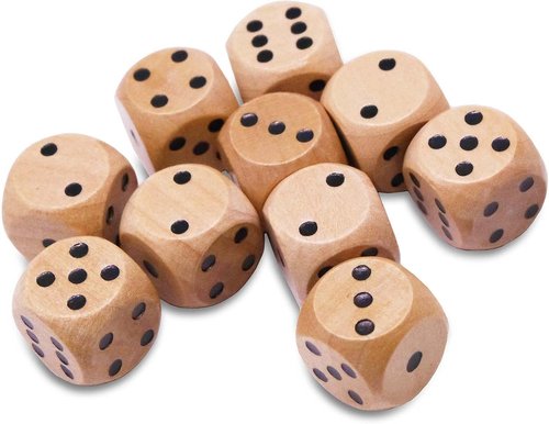 STAHLHAMMERS - 10 Pack Wooden Dice Set - Standard 16mm 6 Sided - Perfect for Board Games and RPGs
