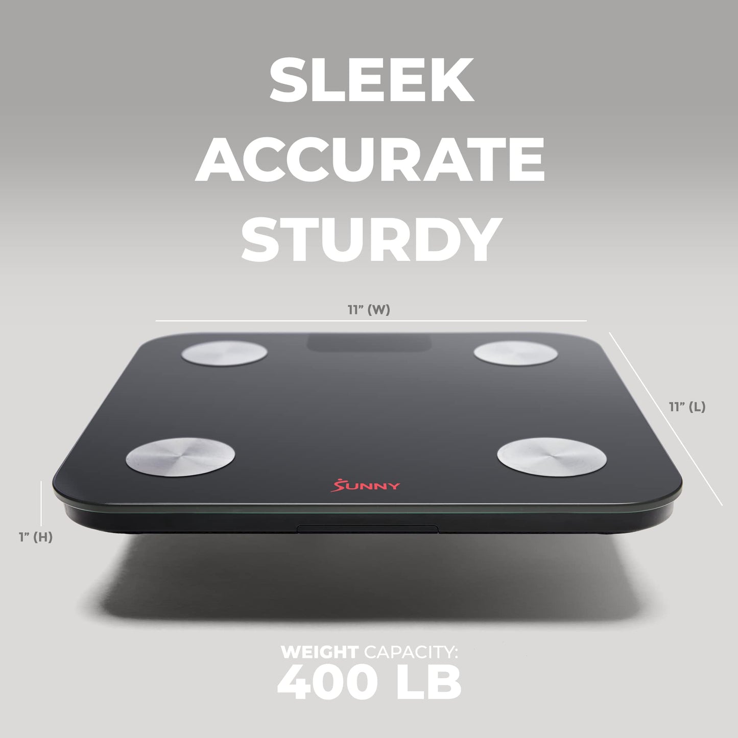 Sunny Health & Fitness 20 Metric Advanced Body Fat Composition BMI Scale with Health Tracker & Analyzer App - Smart Bathroom Scale for Body Weight, Metabolic Age, BMR, Fat Mass and More – SF-WS022063