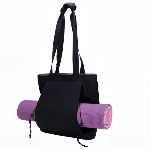 Hiolpen Yoga Bag for Women Large Gym Bag Fit All Your Stuff,Workout Bag with Compartments Pilates Bag,Suitable for Gym Yoga Pilates Travel,Waterproof Yoga Mat Bag, Black Grey Yoga Mat Bag with Pockets