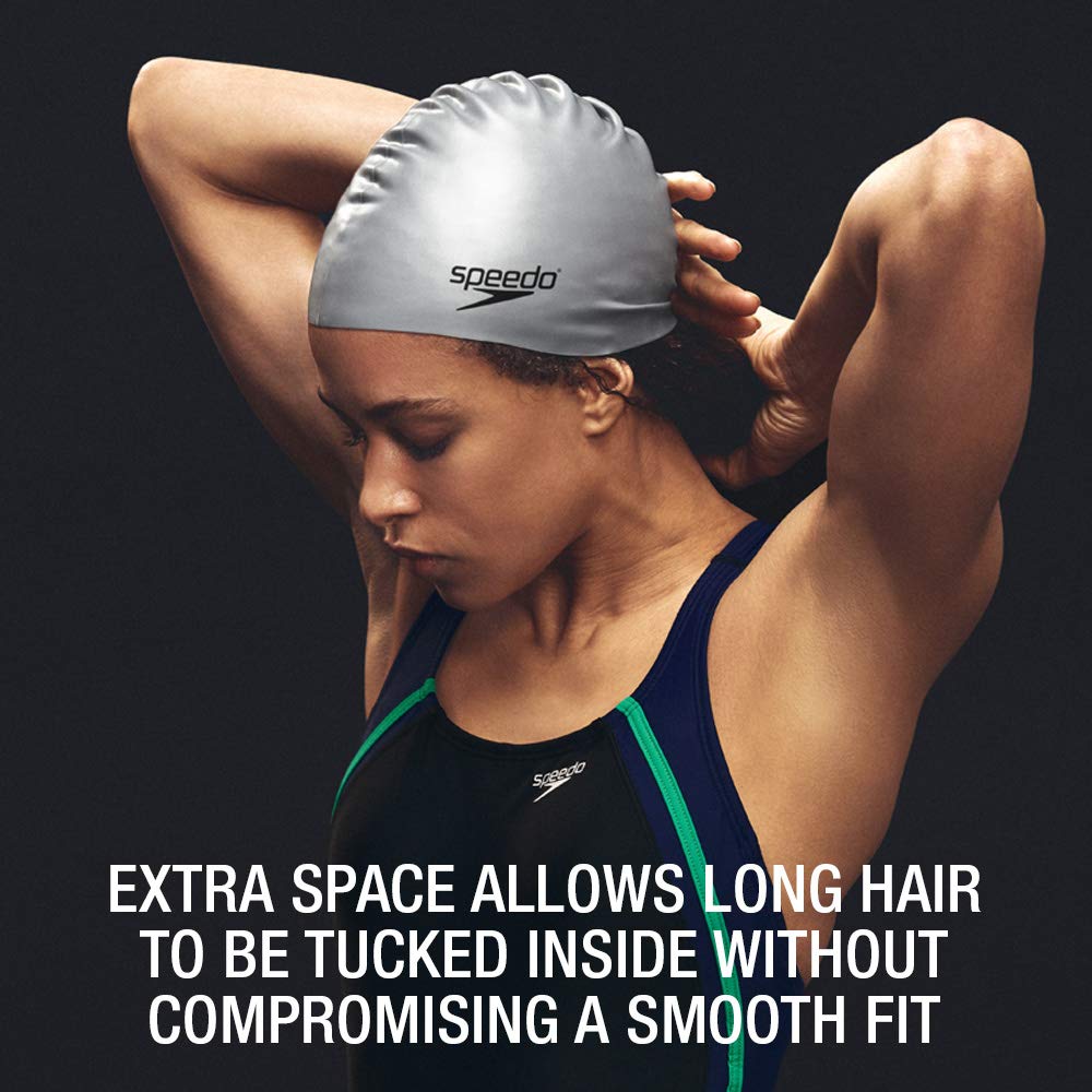 Speedo Unisex-Adult Swim Cap Silicone Long Hair
