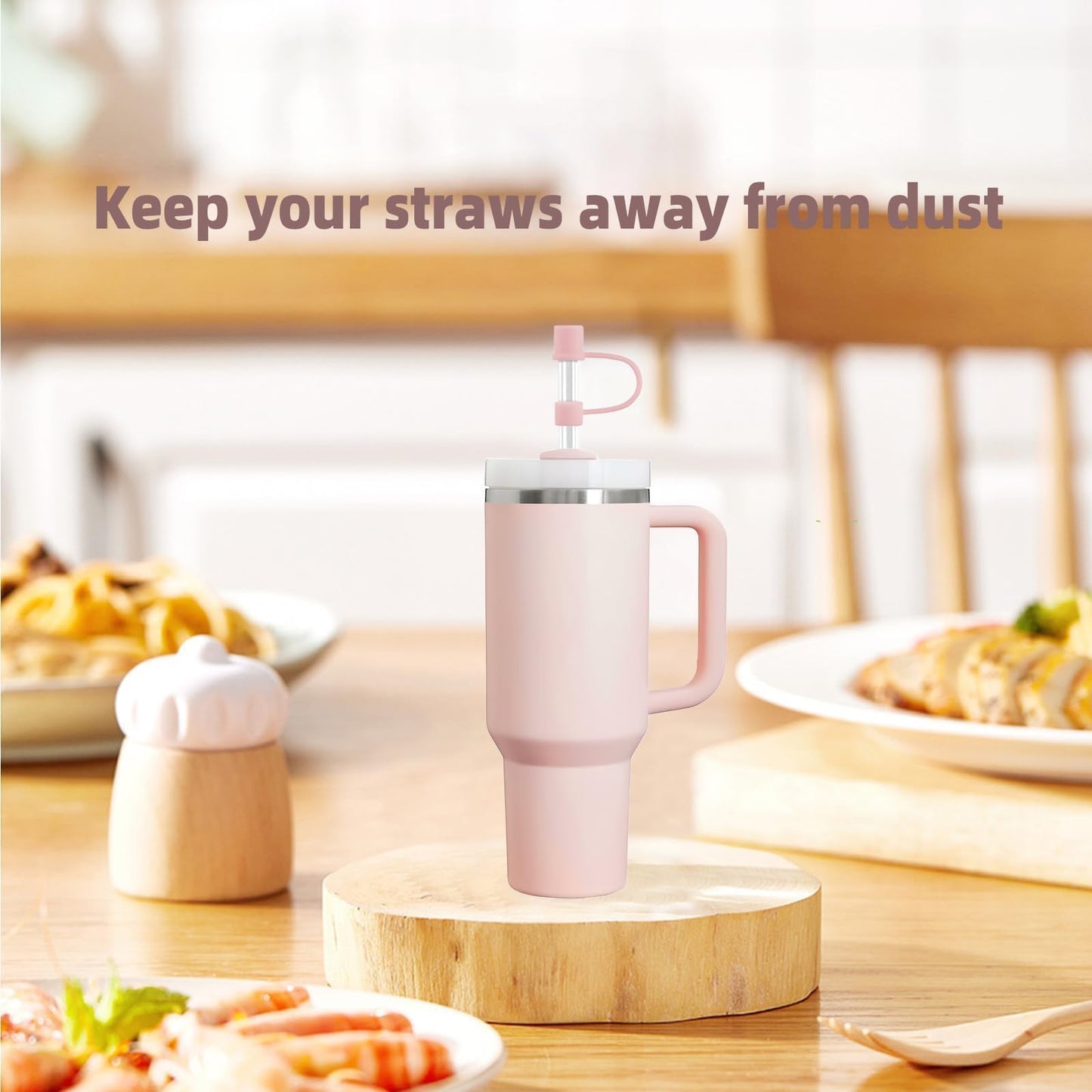 Foweroty 6|12 Pack 0.4in/10mm Straw Toppers, for Stanley Straw Covers Cap for Tumblers for Stanley 14|20|30|40|64 Oz Cup, Silicone Dust-Proof Caps（ Cup is Not Included）, 6 Pack