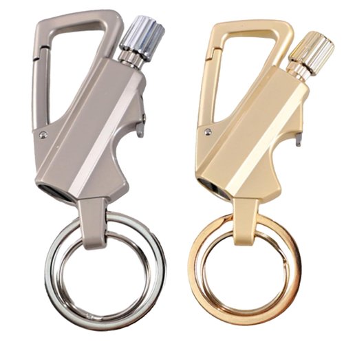 FALLCHILL Permanent Match Infinity Lighter, Keychain Lighter Match Strike, Reusable Waterproof Windproof, Multitool Bottle Opener Included, Camping Tool (Sliver+Black)
