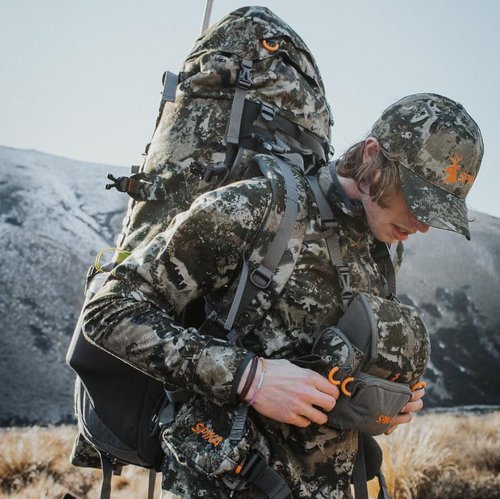 SPIKA Hunting Backpack Internal Frame for Men Waterproof Hunting Pack Camouflage with Rifle Holder Extendable 80L Capacity