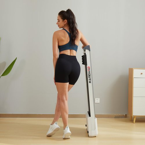 GOYOUTH 2 in 1 Under Desk Electric Treadmill Motorized Exercise Machine with Wireless Speaker, Remote Control and LED Display, Walking Jogging Machine for Home/Office Use