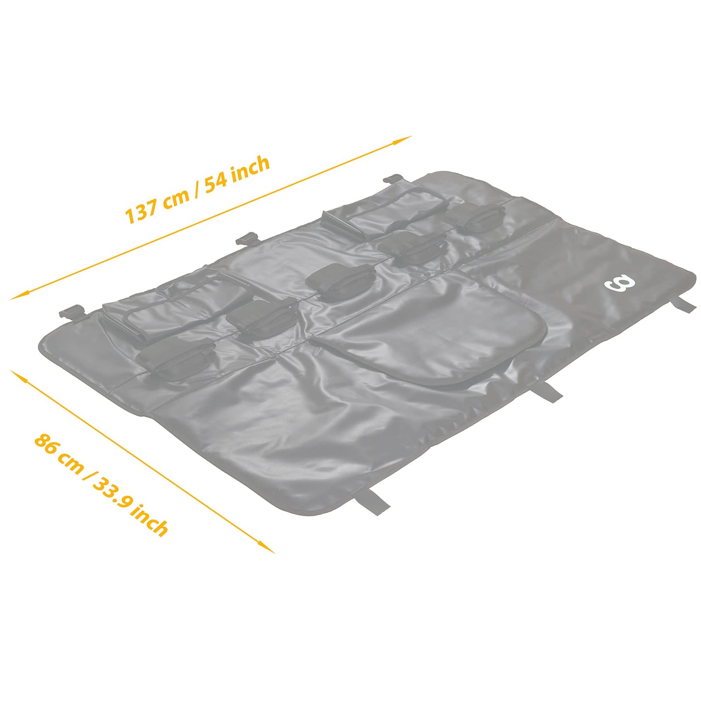 CyclingDeal Tailgate Bike Pads - Mountain MTB Bike Carrier Bicycle Rack Cover Protection Mats for Pickup Truck - Fits up to 5 Bikes - 54" Wide for 5 Bikes (w/Tool Pockets)