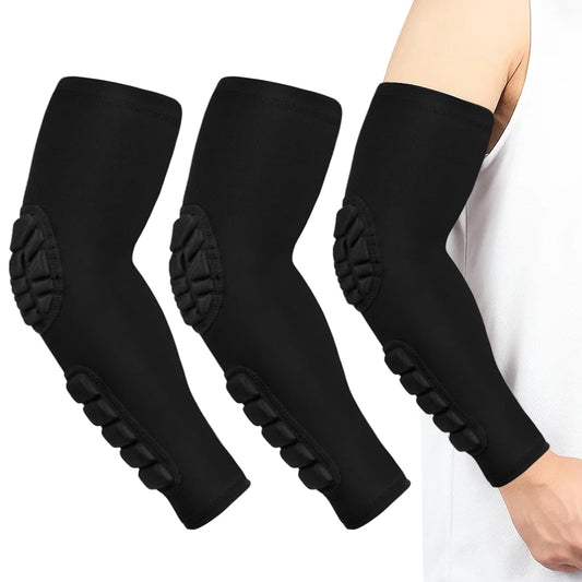 2 Pack Compression Padded Arm Sleeve, Breathable Elbow Pads, Comfort Forearm Pads,Elasticity Arm Protector Sleeves,Basketball, Volleyball, Football Unisex Crashproof Arm Guard(XL)