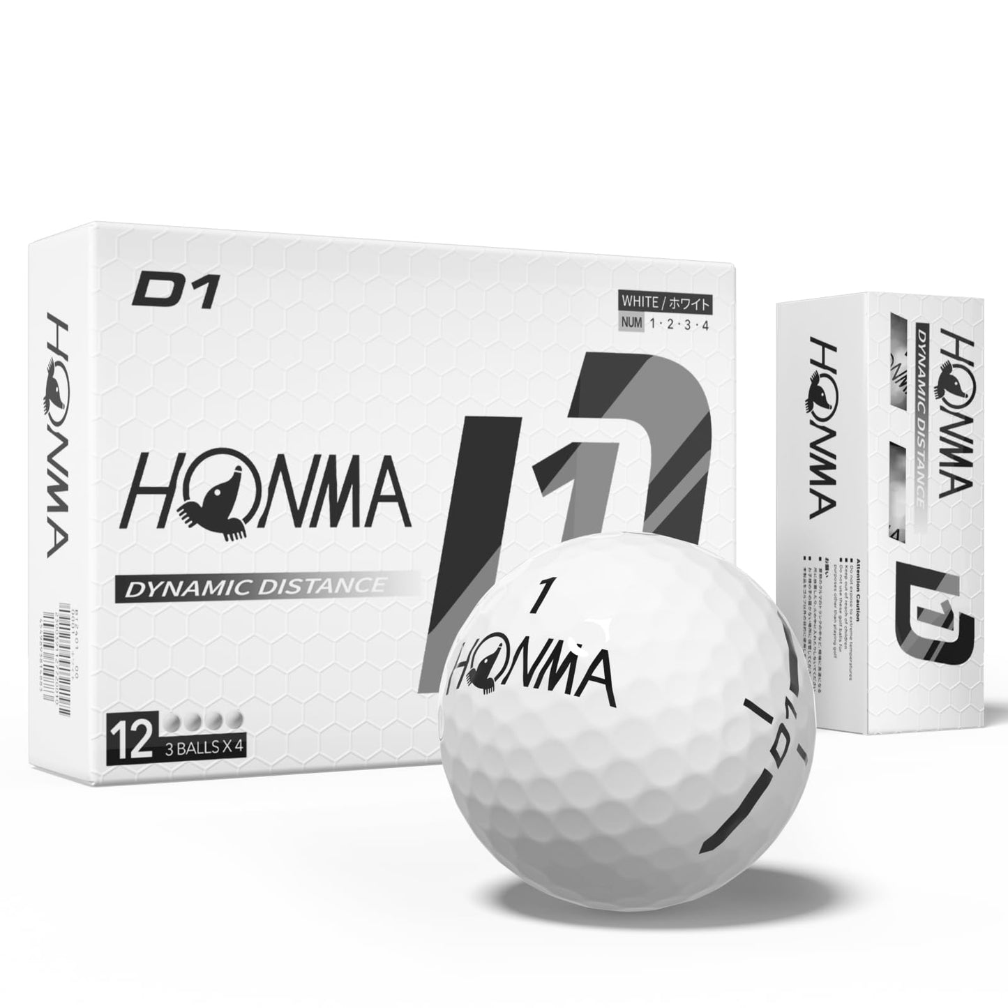 Honma D1 Distance Golf Balls, White, 1 Dozen